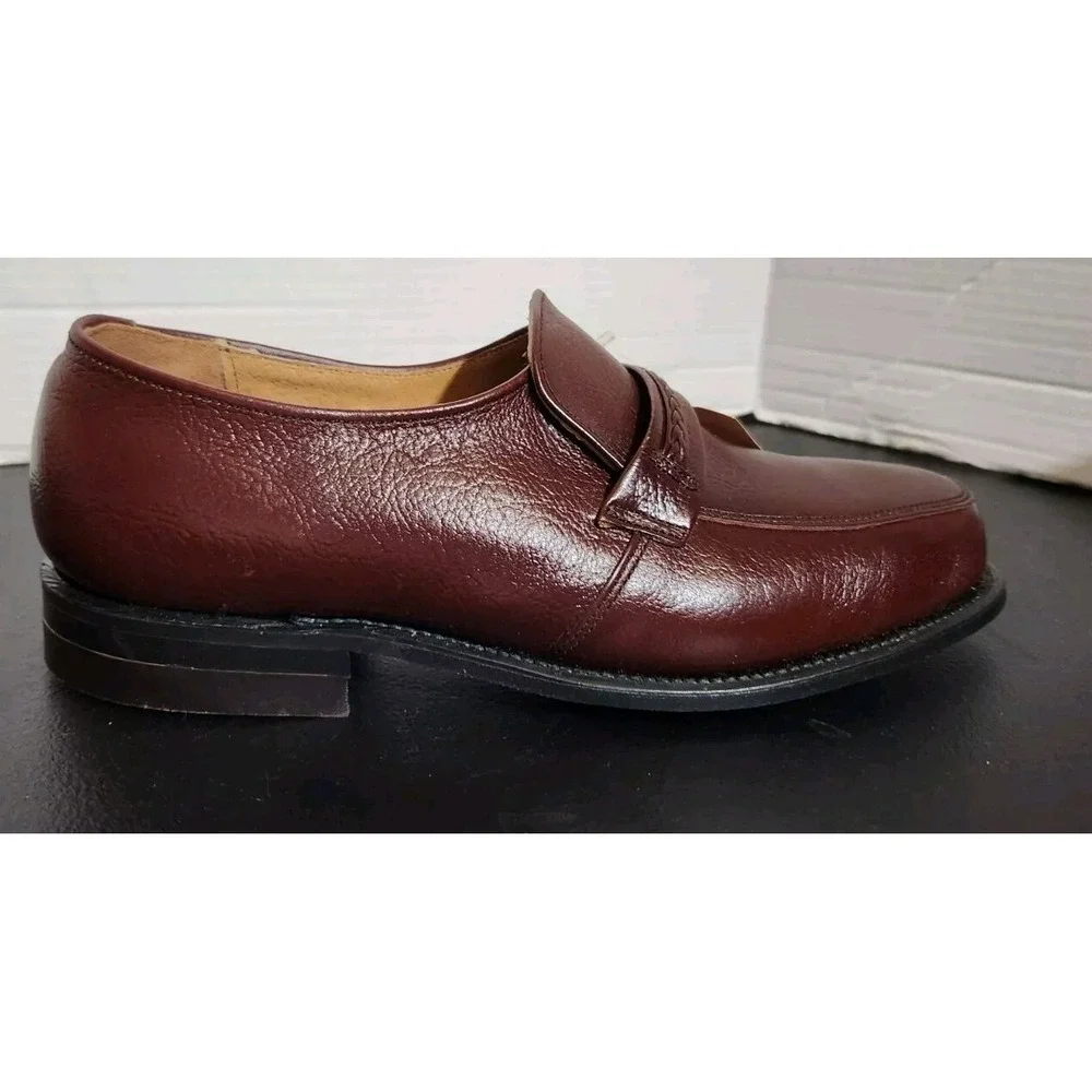 NEW Leather Classics Goodyear Dress Slip On Loafers Red Brown 8.5 3E USA Made